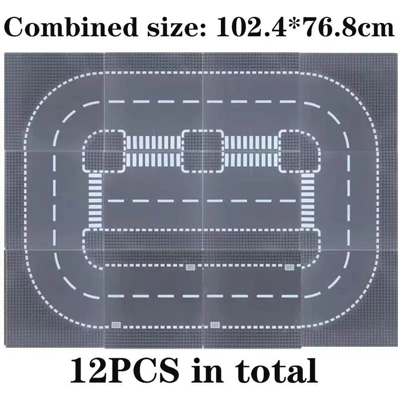 Classic Building Blocks Base Plate City Street View Traffic Road - ToylandEU