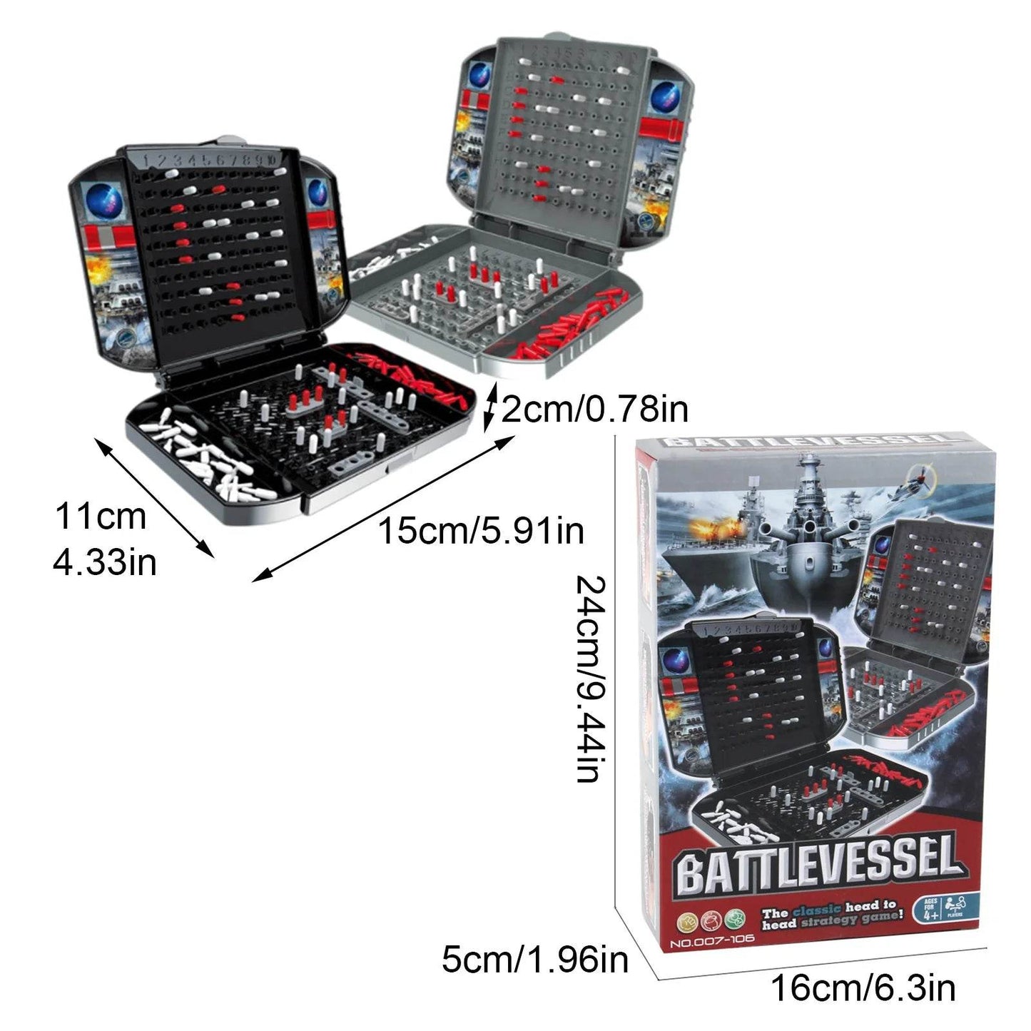 Classic Naval Warfare Board Game - Sea Battle Strategy Game for Kids and Family Fun - ToylandEU