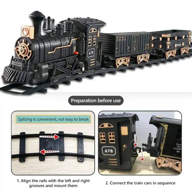 Classic Train Track Set With Sound And Steam Locomotive - ToylandEU