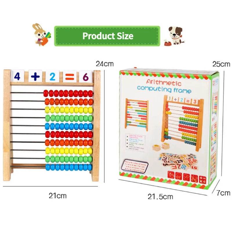 Classic Wooden Educational Counting Toy 100 Beads Preschool Math Learning Toys Montessori Number Arithmetic Abacus Toddler Gift - ToylandEU