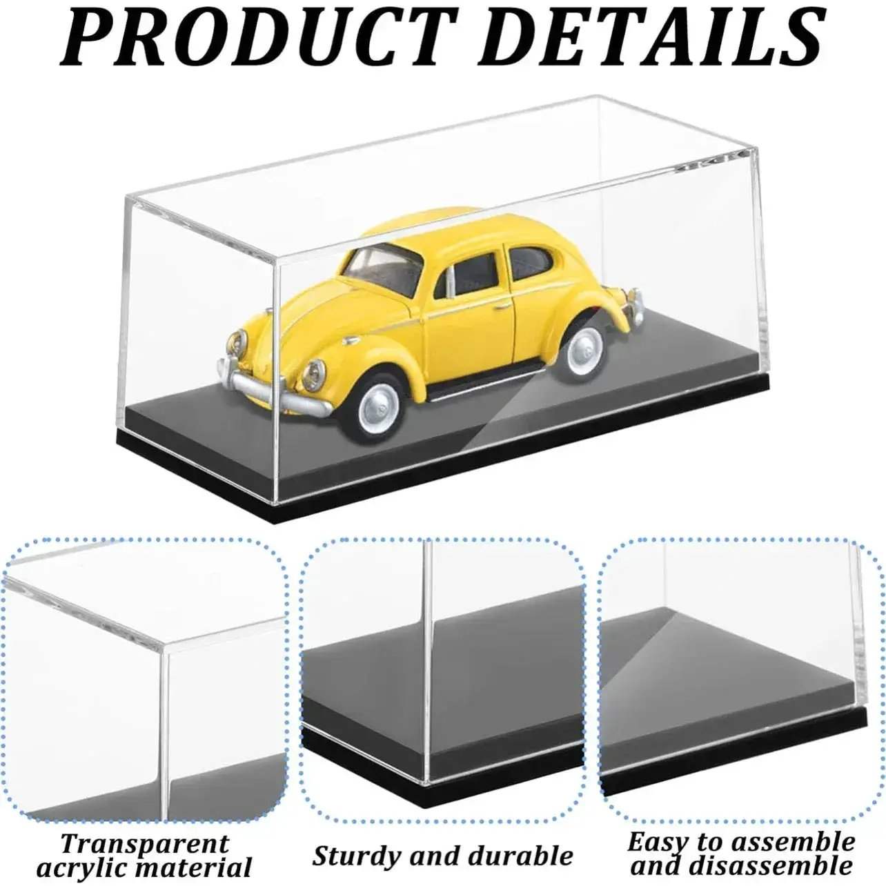 Clear Diecast Model Car Case Display Dustproof 1/64 Scale Collectibles - ToylandEU