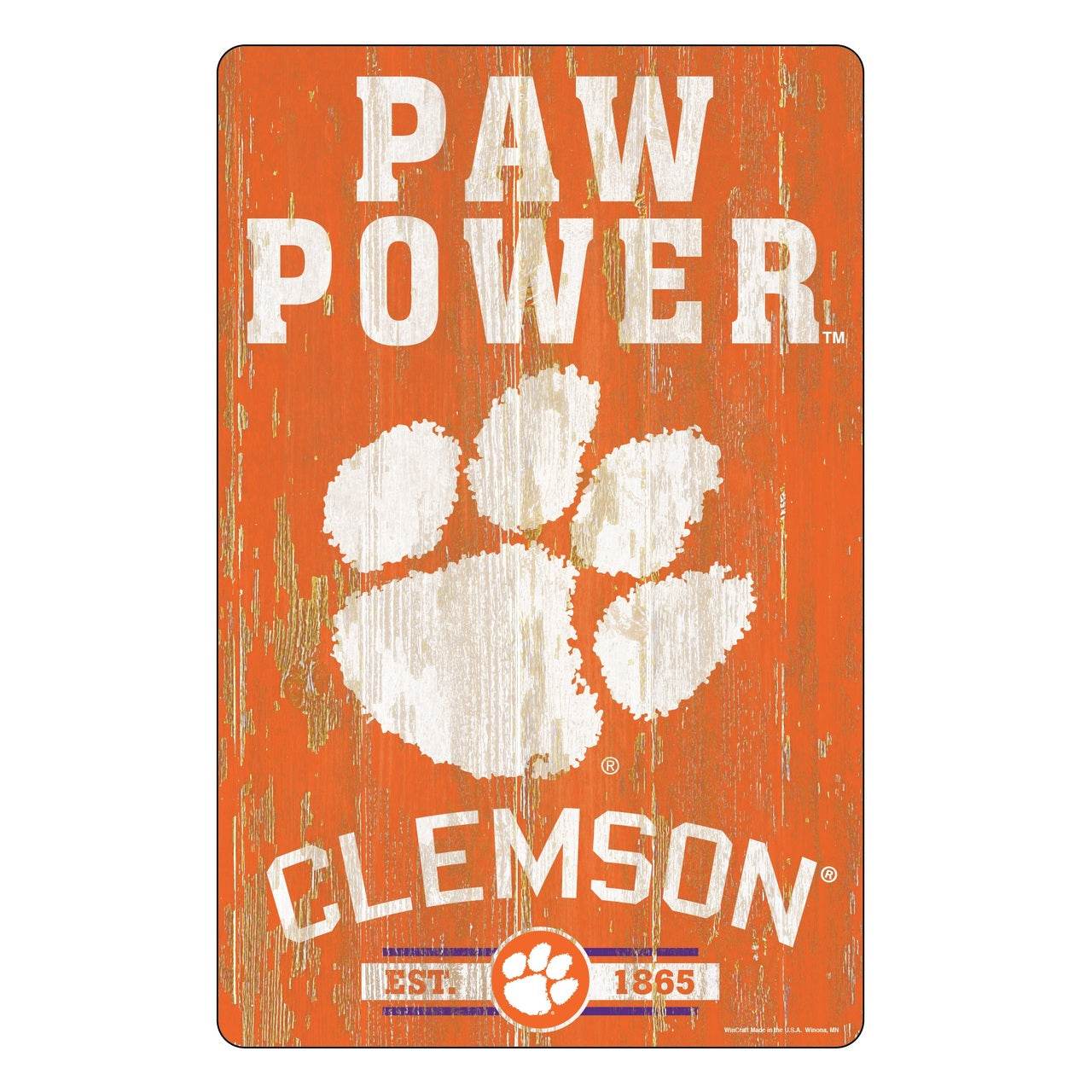Clemson Tigers 11x17 Wood Sign Slogan Design by Wincraft - ToylandEU