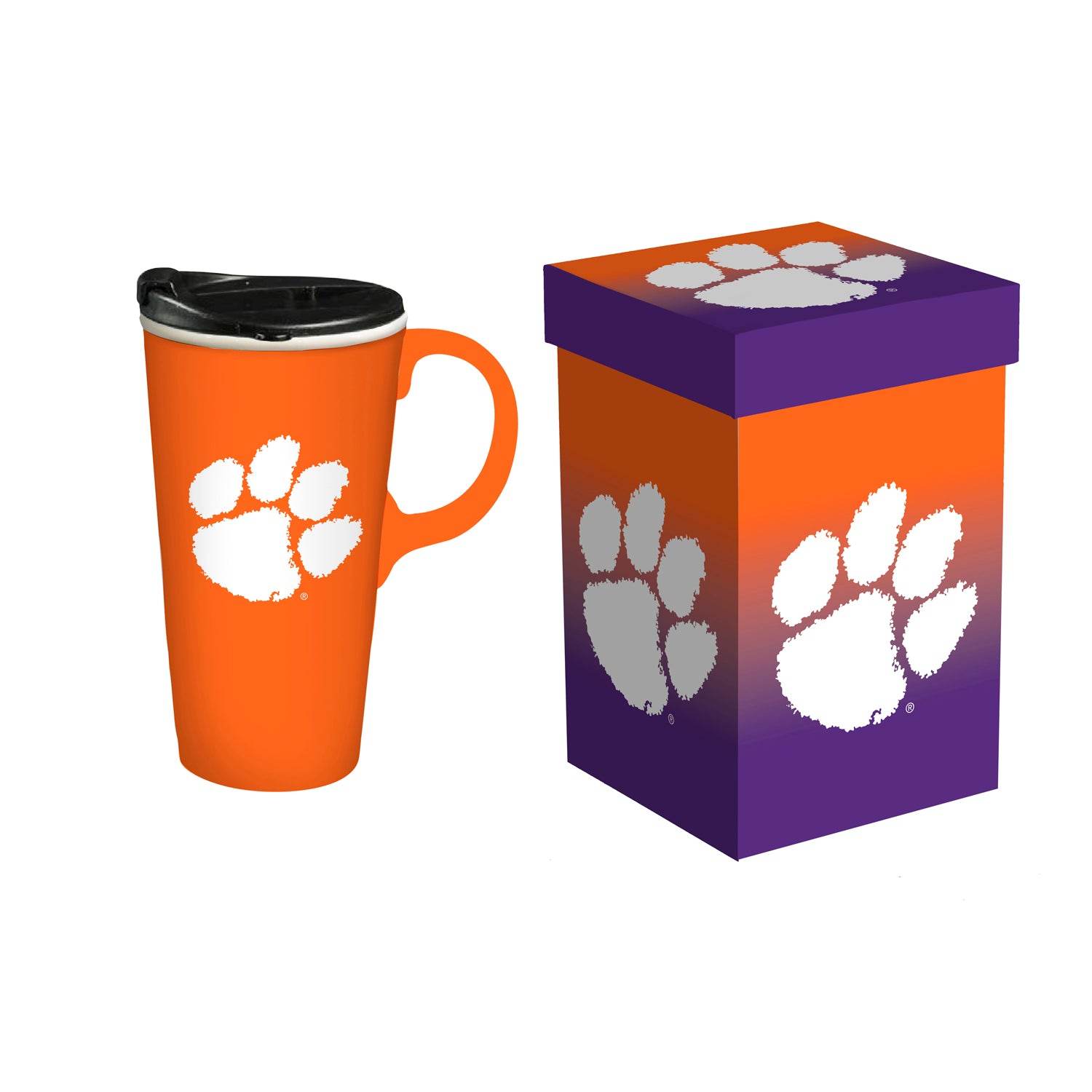 Clemson Tigers 17oz Travel Cup Gift Box Leak Proof Lid - ToylandEU