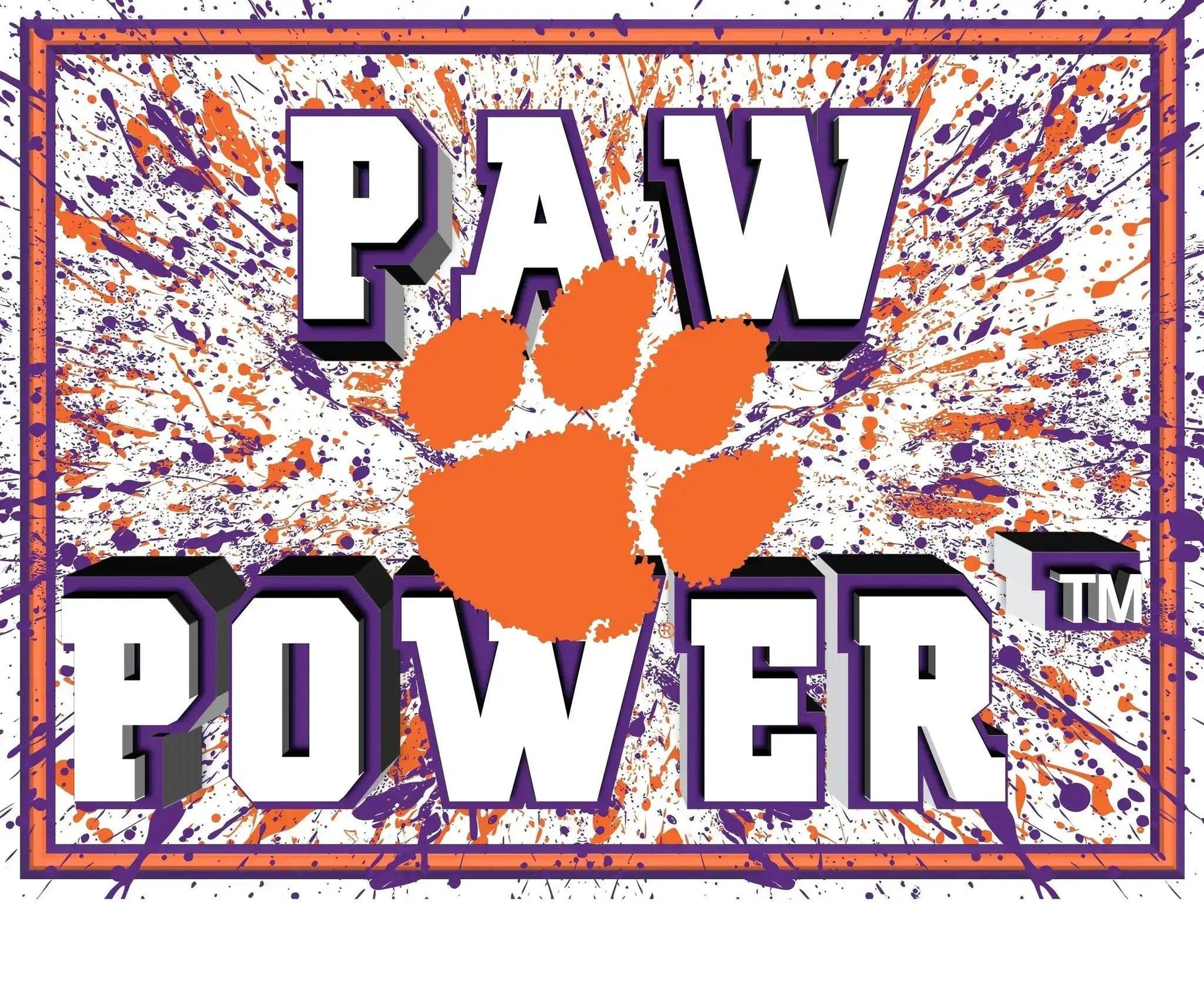  Clemson Tigers 3D Art Print 12x16 Splatter Wall Decor -  ToylandEU™