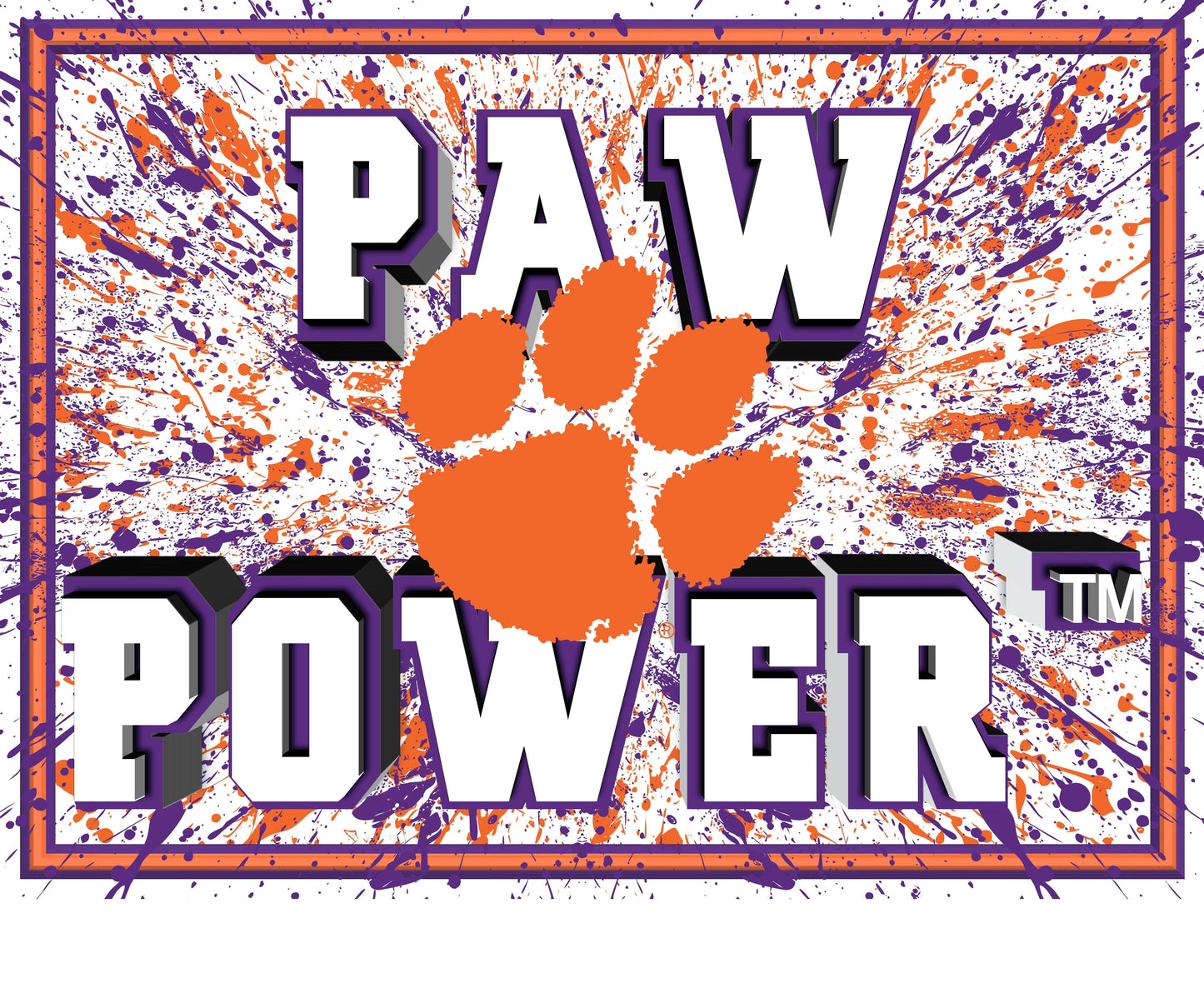 Clemson Tigers 3D Art Print 12x16 Splatter Wall Decor - ToylandEU