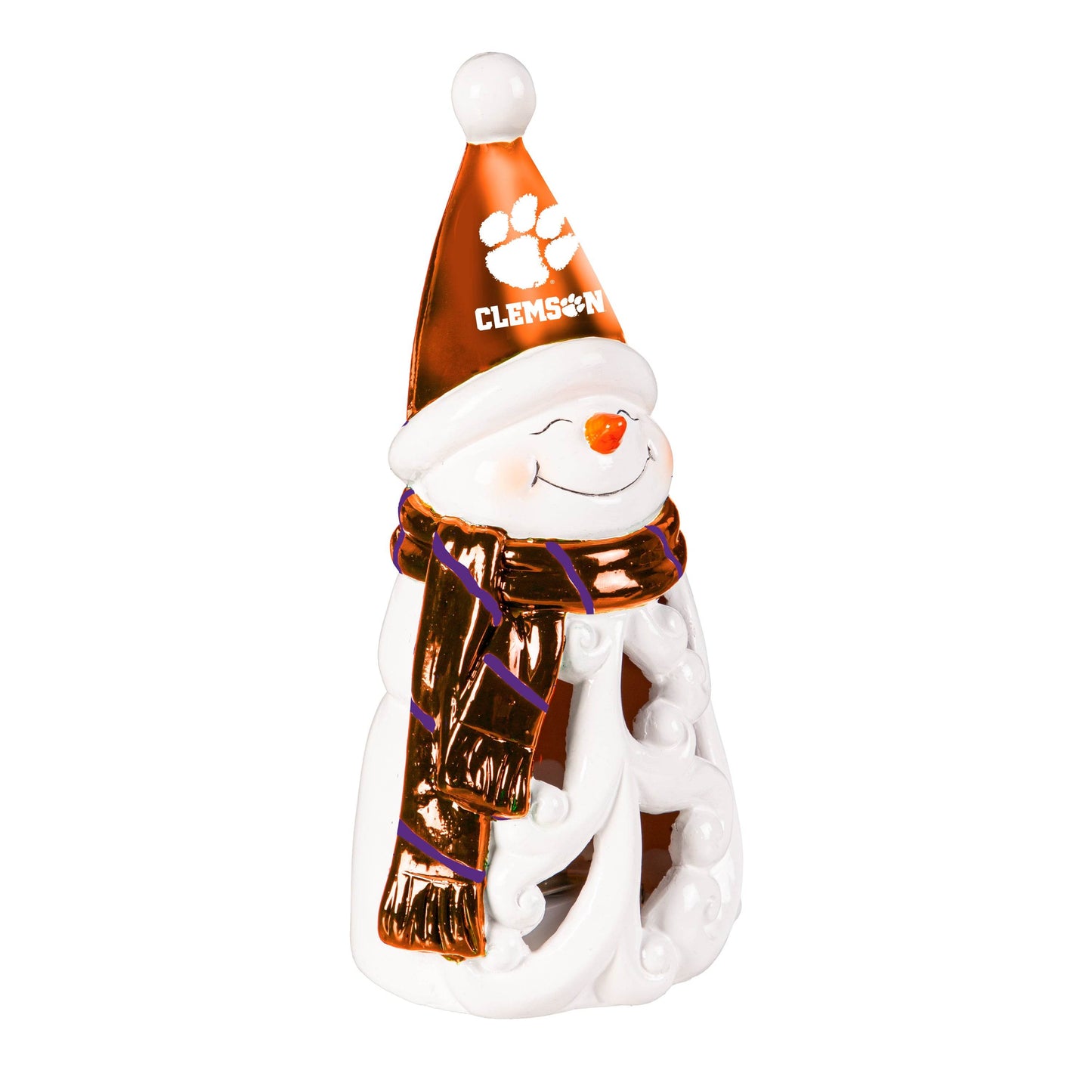 Clemson Tigers 8 Inch LED Snowman Statue With Team Logo - ToylandEU