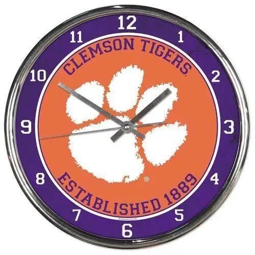  Clemson Tigers Chrome Round Wall Clock Studio Style -  ToylandEU™