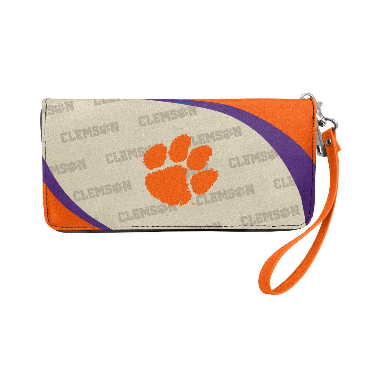 Clemson Tigers Curve Organizer Wallet Zippered Wristlet - ToylandEU