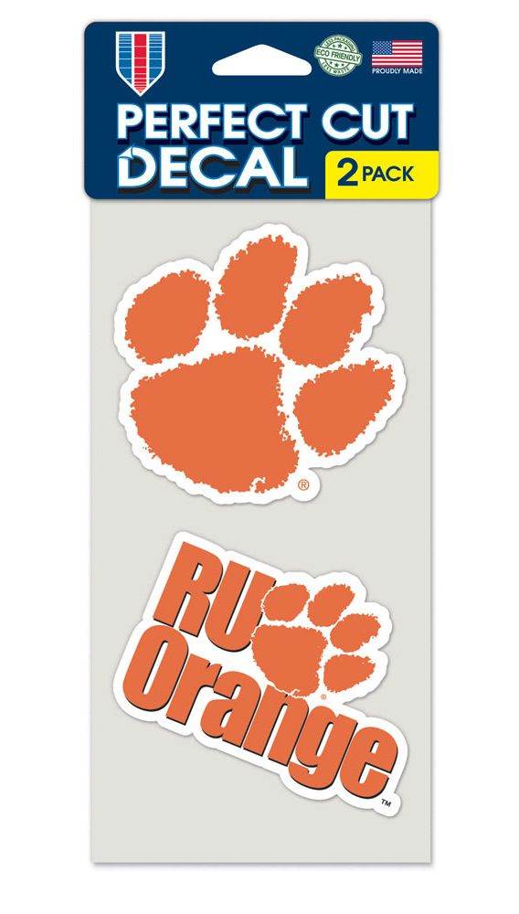Clemson Tigers Decal 4x4 Perfect Cut Set of 2 - ToylandEU