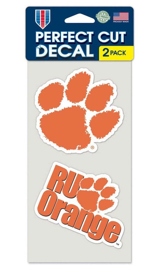 Clemson Tigers Decal 4x4 Perfect Cut Set of 2 - ToylandEU