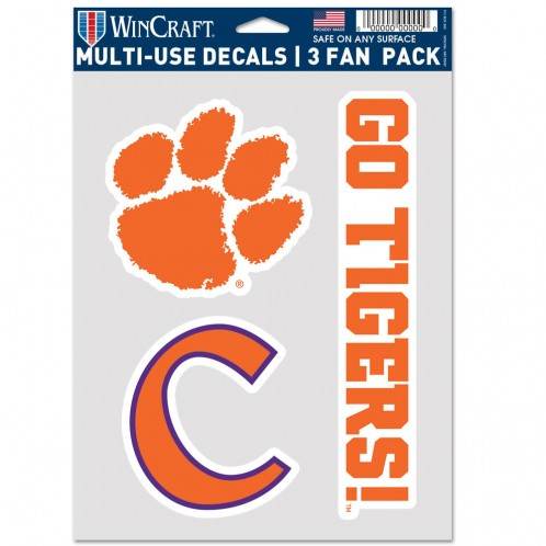 Clemson Tigers Decal Multi Use Fan 3 Pack Special Order - ToylandEU