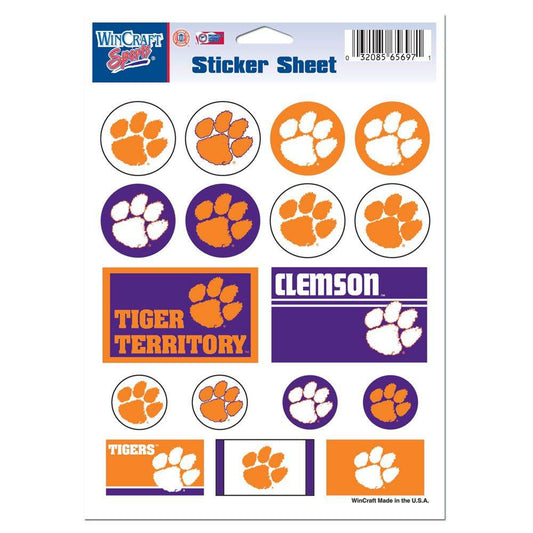 Clemson Tigers Decal Sheet 5x7 Vinyl Sticker Pack Set - ToylandEU