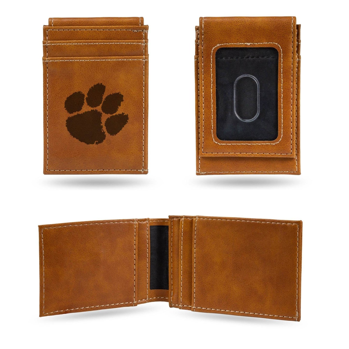 Clemson Tigers Front Pocket Wallet Laser Engraved Card Slot - ToylandEU