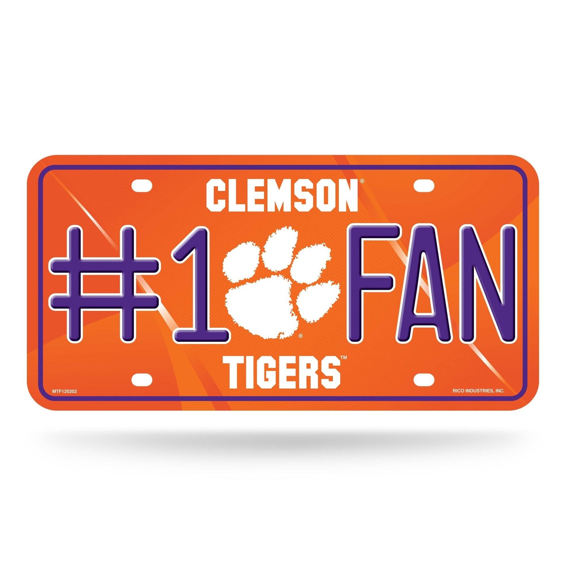 Clemson Tigers License Plate Aluminum 6x12 Inches Fan - ToylandEU