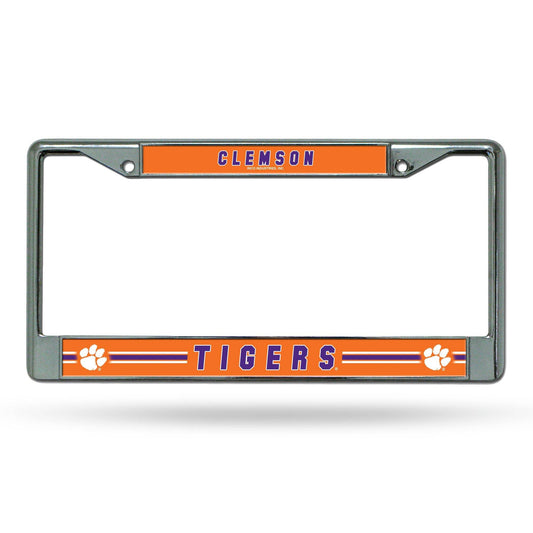Clemson Tigers License Plate Frame Chrome Printed Insert - ToylandEU