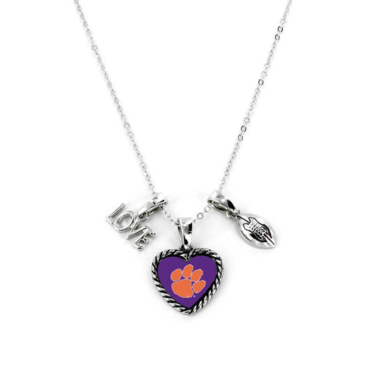 Clemson Tigers Necklace Charmed Football Pendant Aminco - ToylandEU