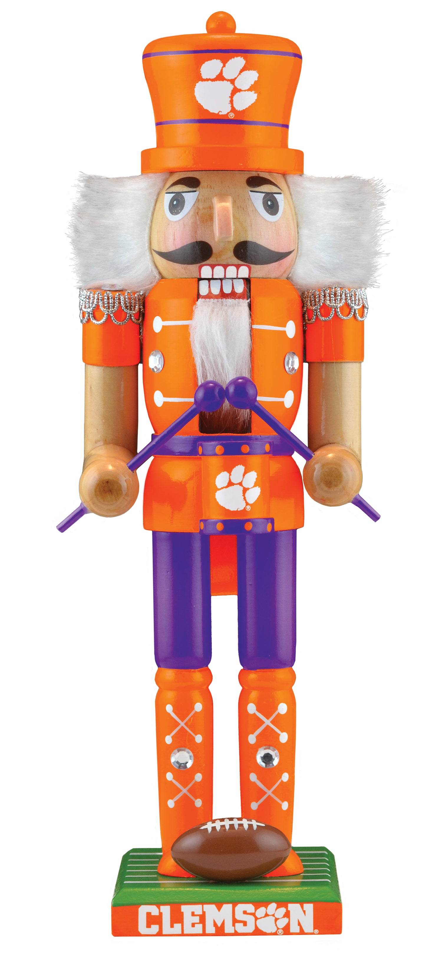 Clemson Tigers Nutcracker Handcrafted Solid Wood Decor - ToylandEU