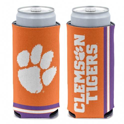 Clemson Tigers Slim Can Cooler Full Color Imprinted Foam - ToylandEU
