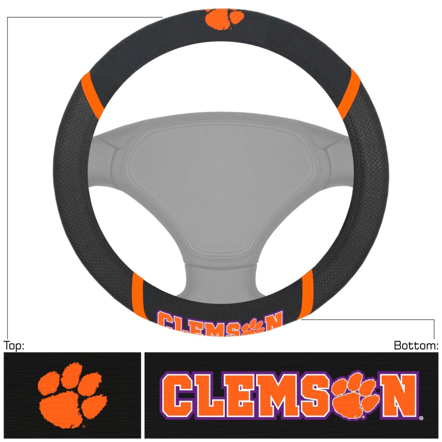 Clemson Tigers Steering Wheel Cover Mesh And Stitching - ToylandEU
