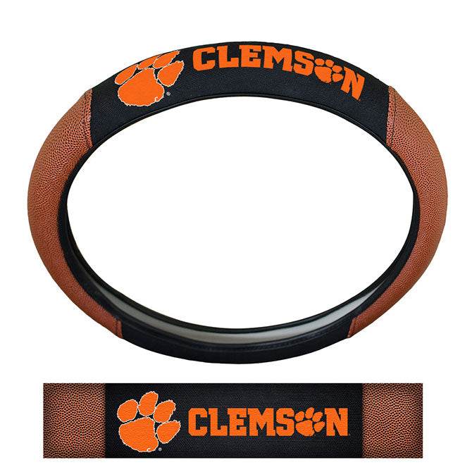 Clemson Tigers Steering Wheel Cover Premium Pigskin Leather - ToylandEU