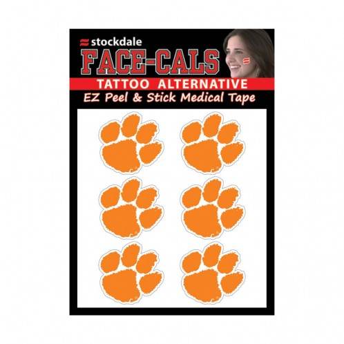 Clemson Tigers Tattoo Face Decals Waterless Peel And Stick - ToylandEU