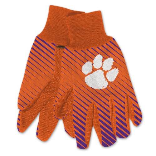 Clemson Tigers Two Tone Cotton Gloves For Adults Warmth - ToylandEU