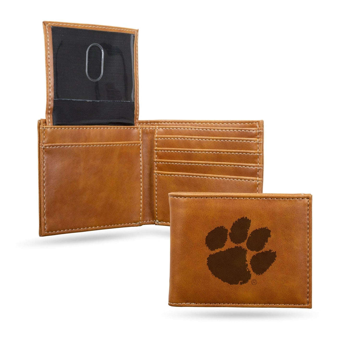 Clemson Tigers Wallet Billfold Laser Engraved Leather Gift - ToylandEU