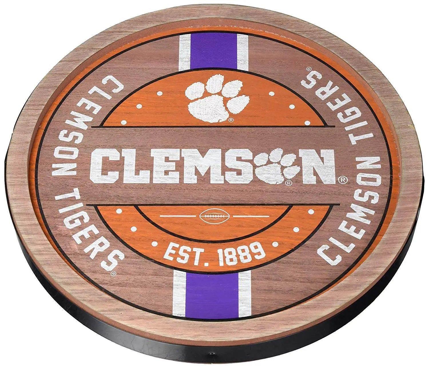  Clemson Tigers Wood Barrel Sign Distressed Vintage Look -  ToylandEU™