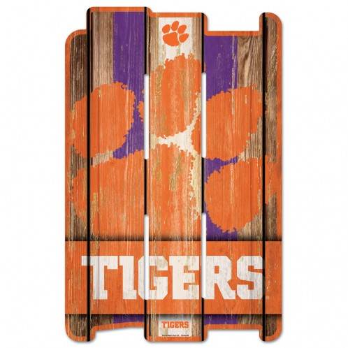 Clemson Tigers Wood Fence Style Sign 11x17 Special Order - ToylandEU