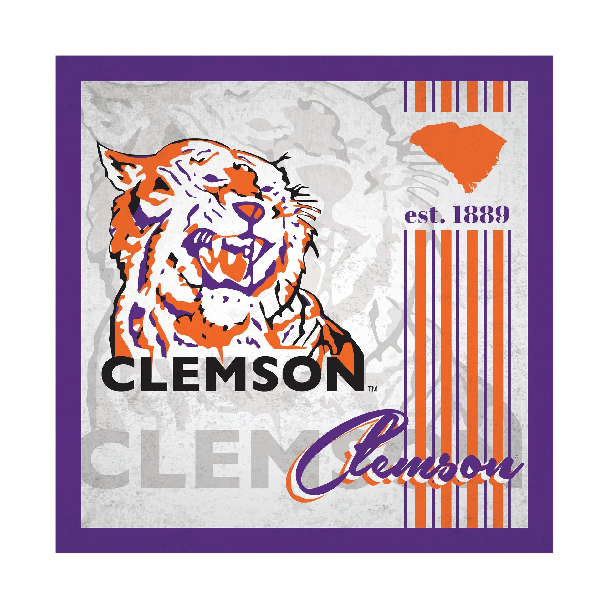 Clemson Tigers Wood Sign 10x10 Album Design Wall Decor - ToylandEU