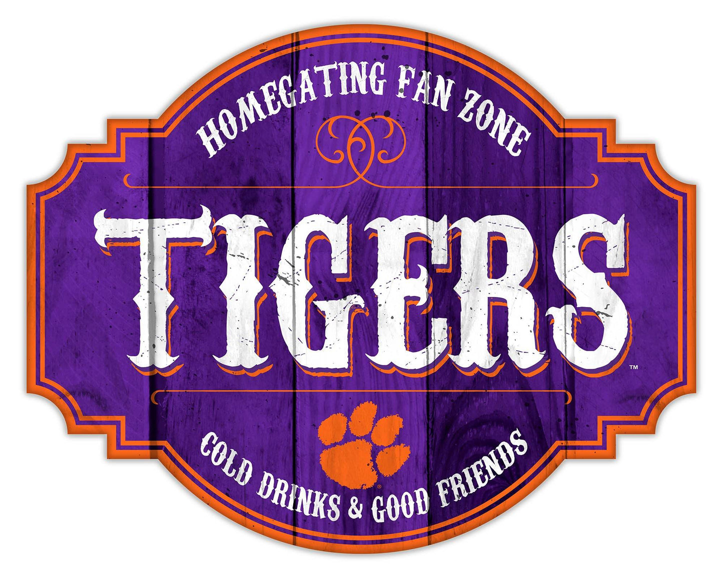 Clemson Tigers Wood Sign 12 Inch Homegating Tavern Decor - ToylandEU