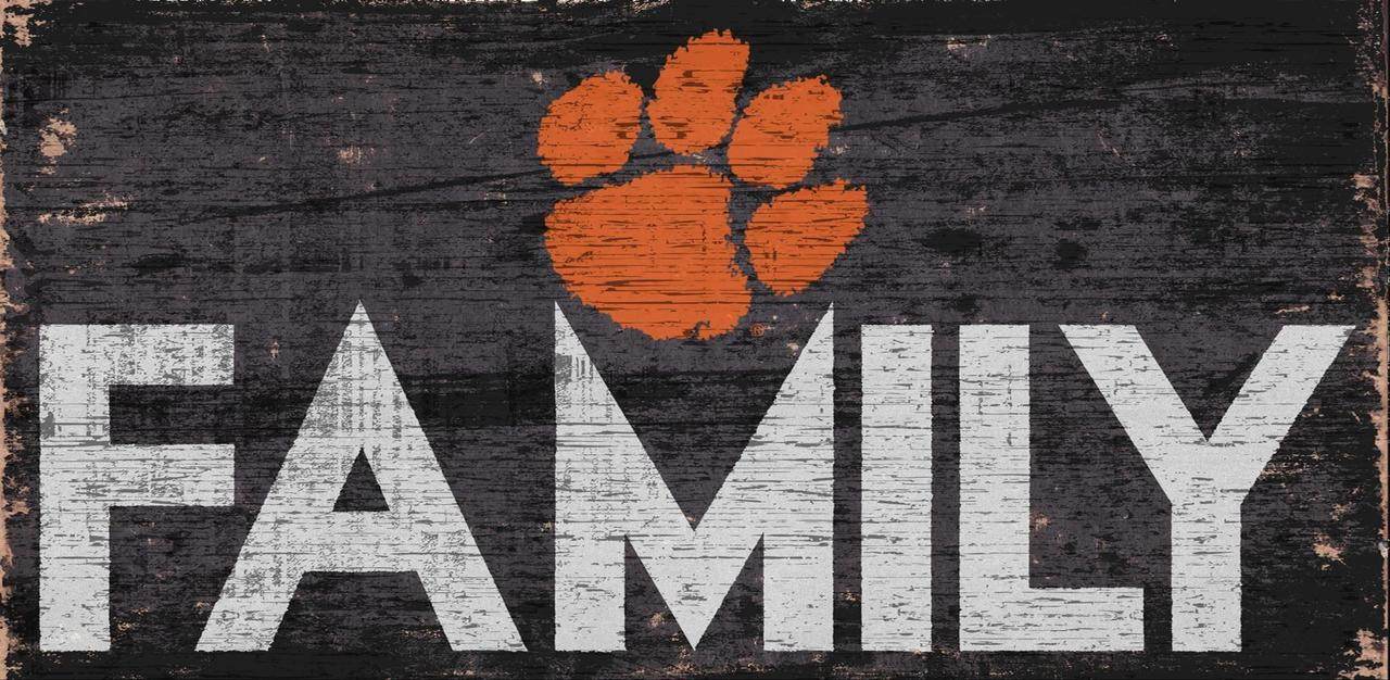 Clemson Tigers Wood Sign 12x6 Family Design Rope Hanging - ToylandEU