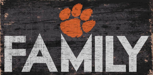Clemson Tigers Wood Sign 12x6 Family Design Rope Hanging - ToylandEU