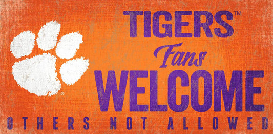 Clemson Tigers Wood Sign 12x6 Welcome Design Special Order - ToylandEU