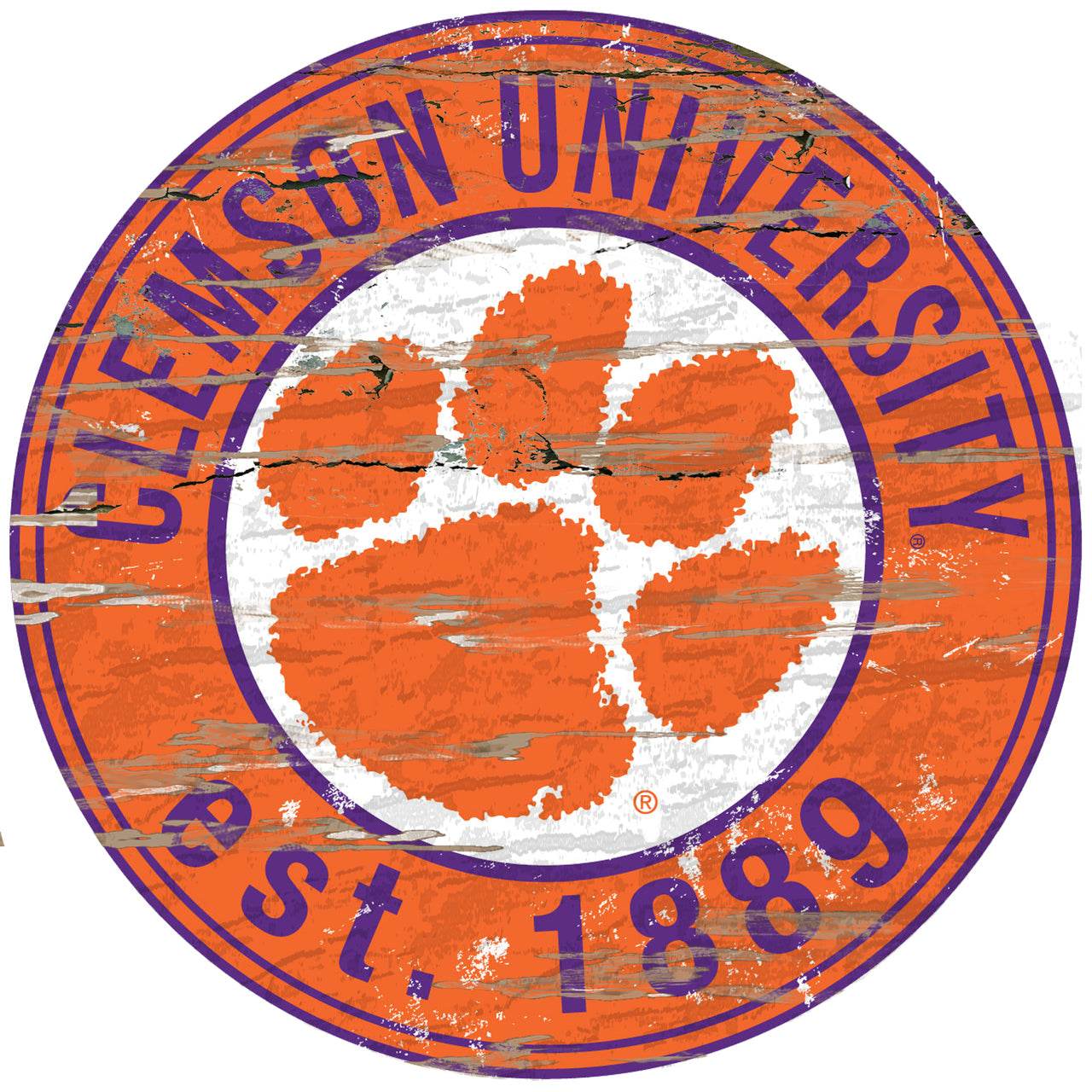 Clemson Tigers Wood Sign 24 Inch Round Special Order - ToylandEU