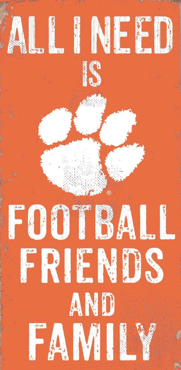 Clemson Tigers Wood Sign 6x12 Football Friends Family Art - ToylandEU