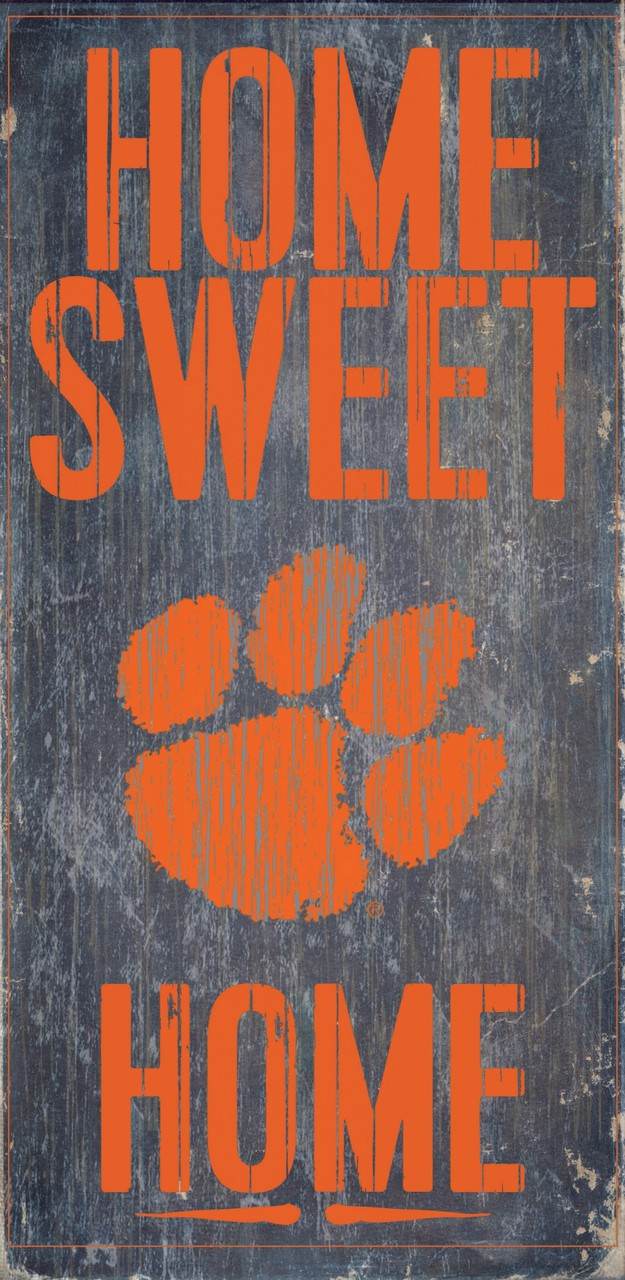 Clemson Tigers Wood Sign Home Sweet Home 6 By 12 Inch - ToylandEU