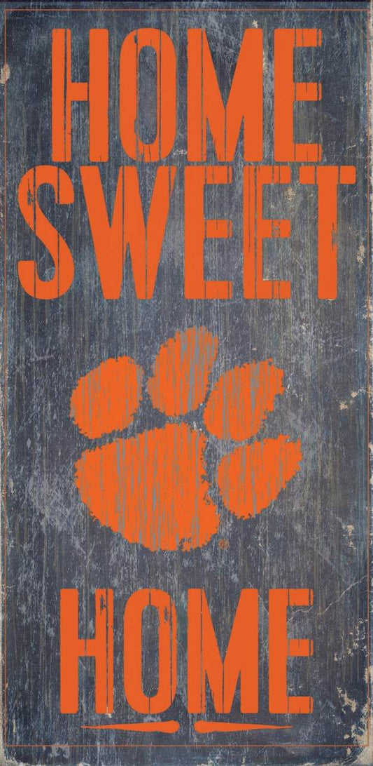 Clemson Tigers Wood Sign Home Sweet Home 6 By 12 Inch - ToylandEU