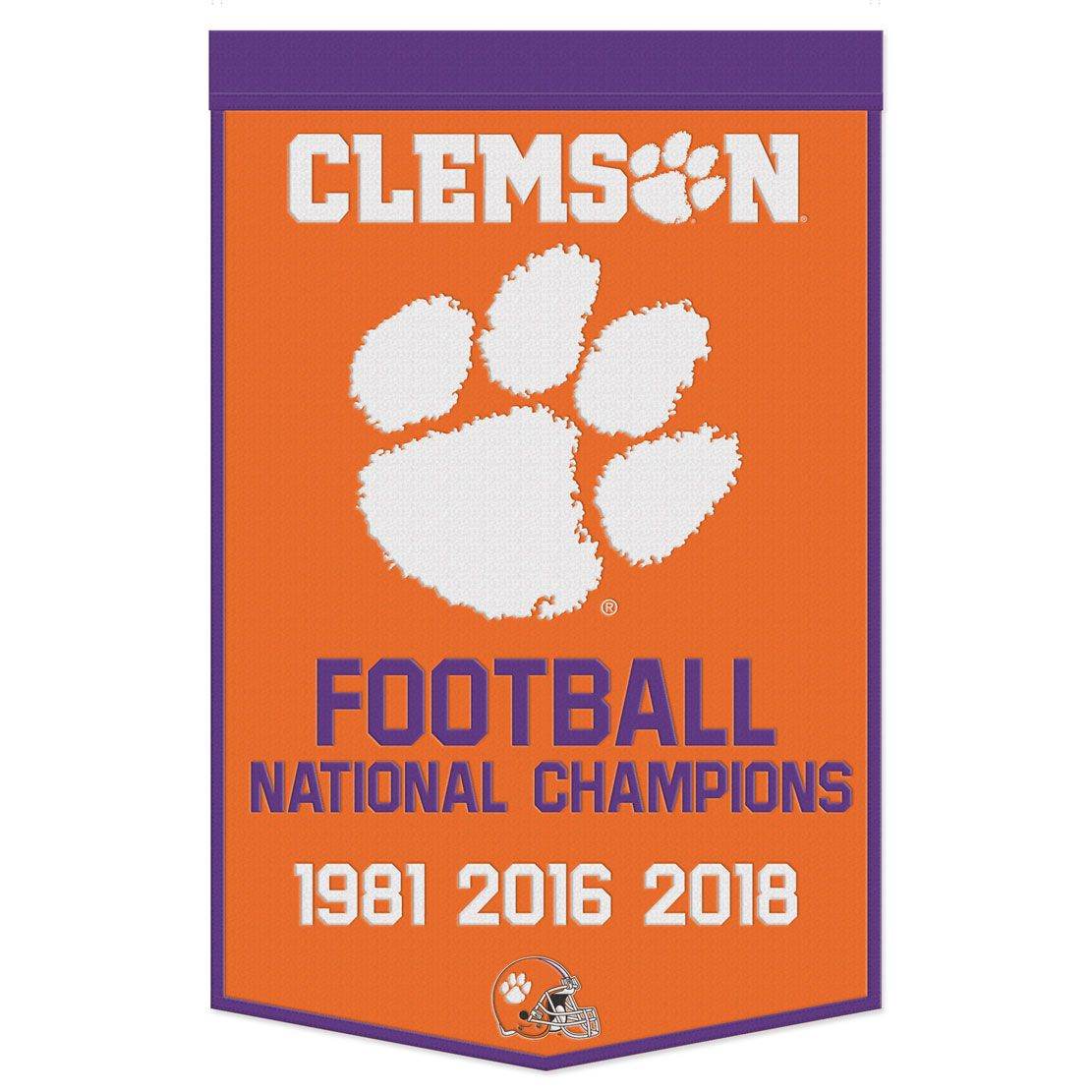 Clemson Tigers Wool Banner 24x38 Dynasty Champ Design - ToylandEU