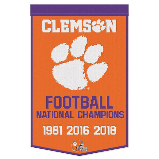 Clemson Tigers Wool Banner 24x38 Dynasty Champ Design - ToylandEU