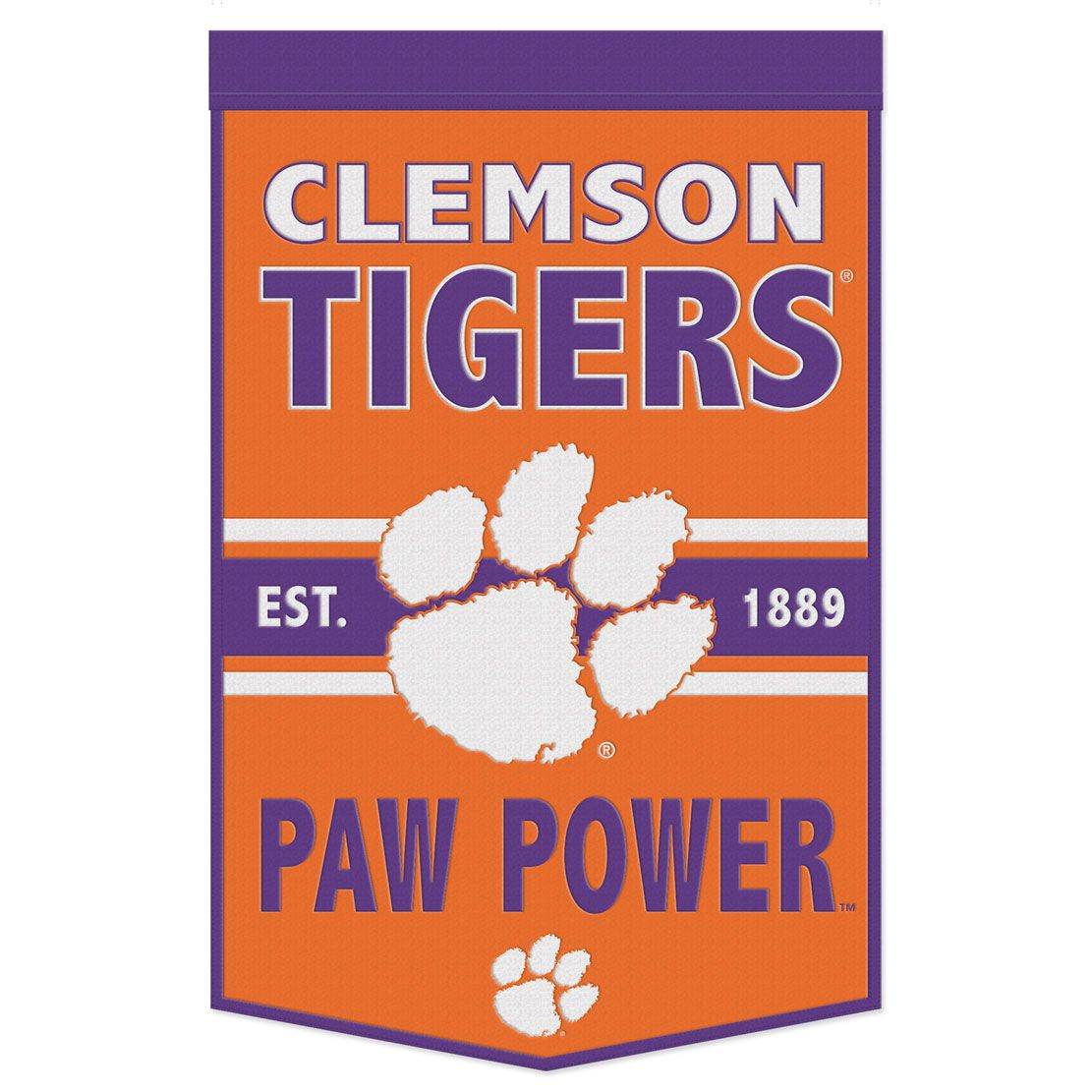 Clemson Tigers Wool Banner 24x38 Dynasty Slogan Design - ToylandEU