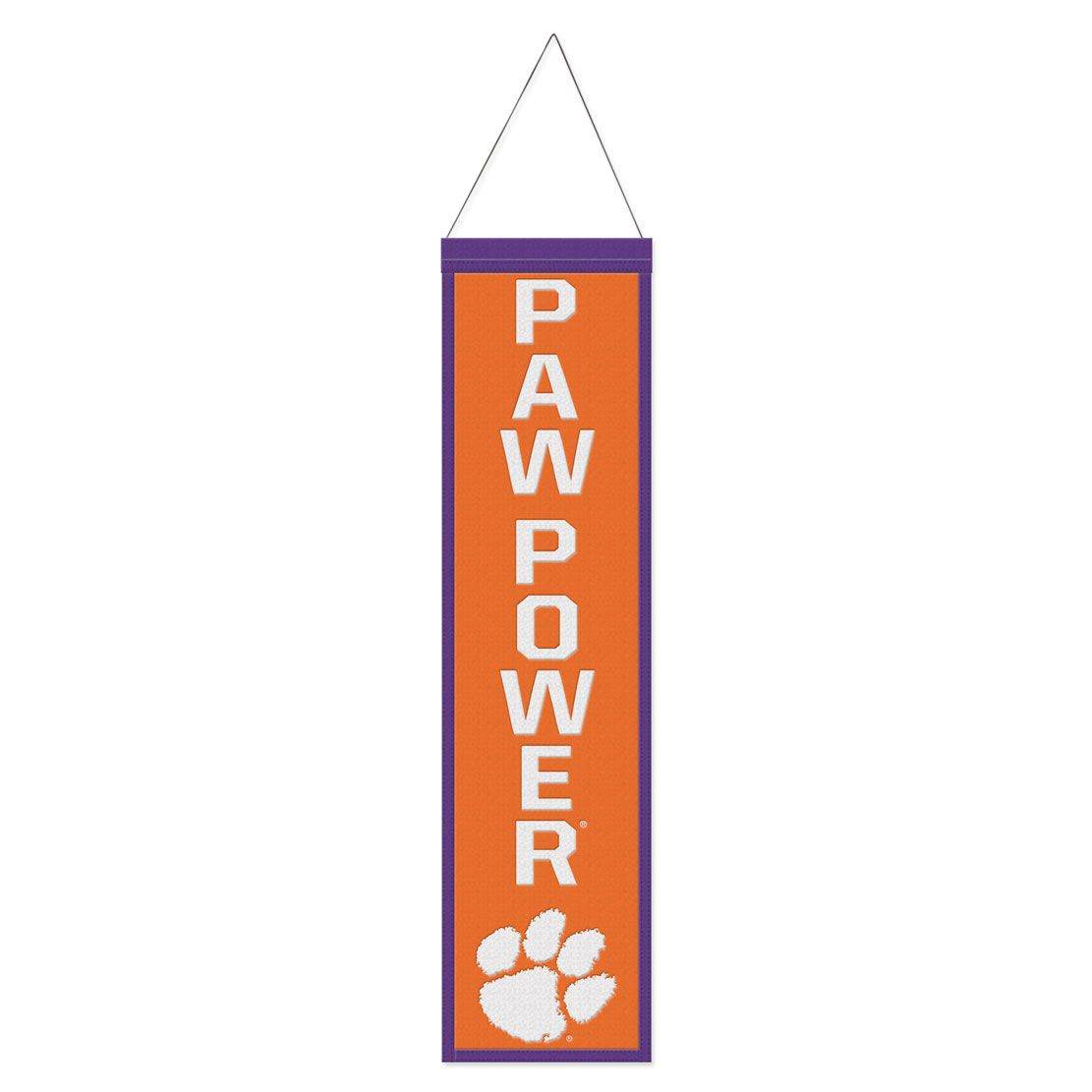 Clemson Tigers Wool Banner 8x32 Heritage Slogan Design - ToylandEU