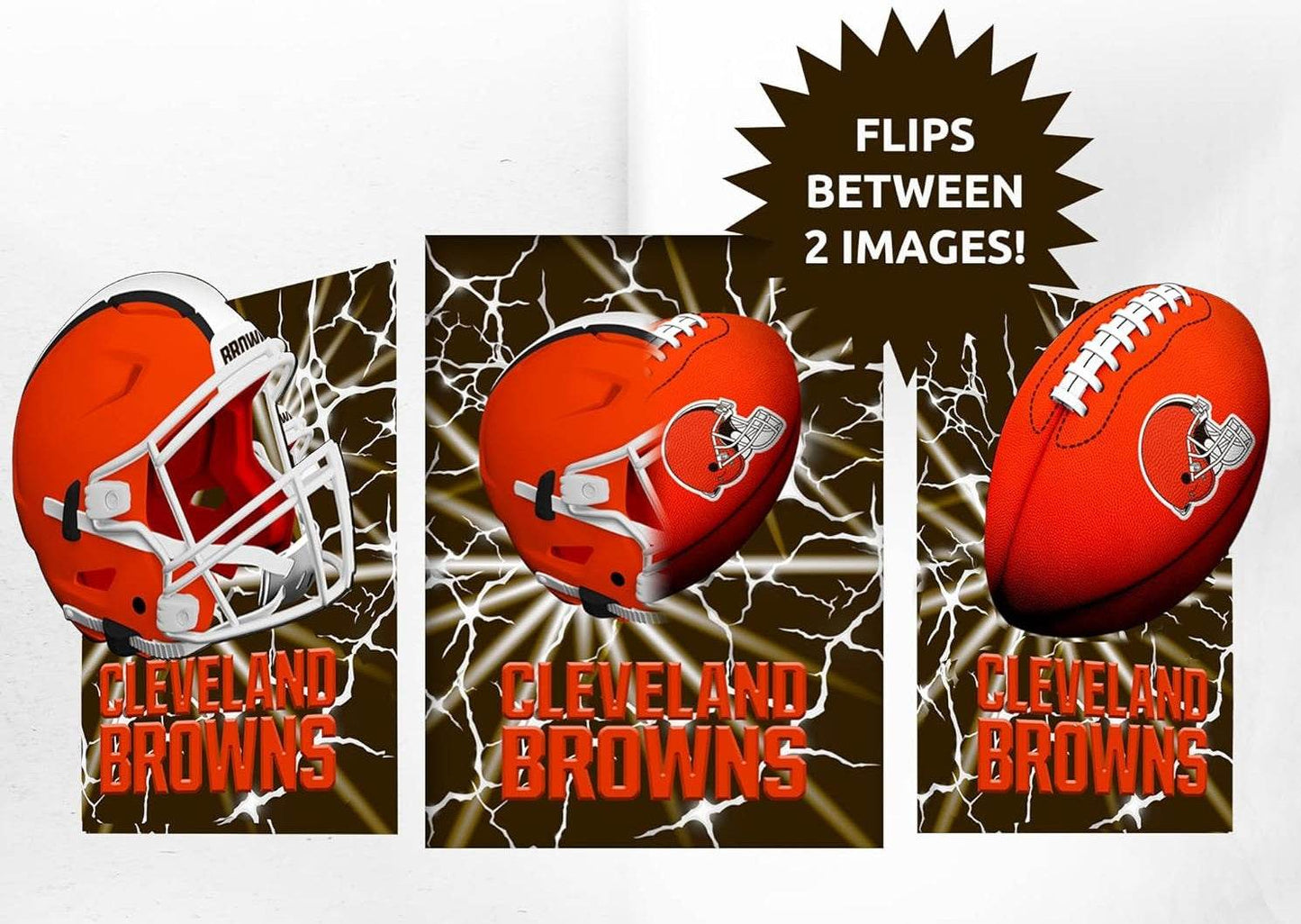 Cleveland Browns 3D Art Print 12x16 Lightning Flip Display - ToylandEU