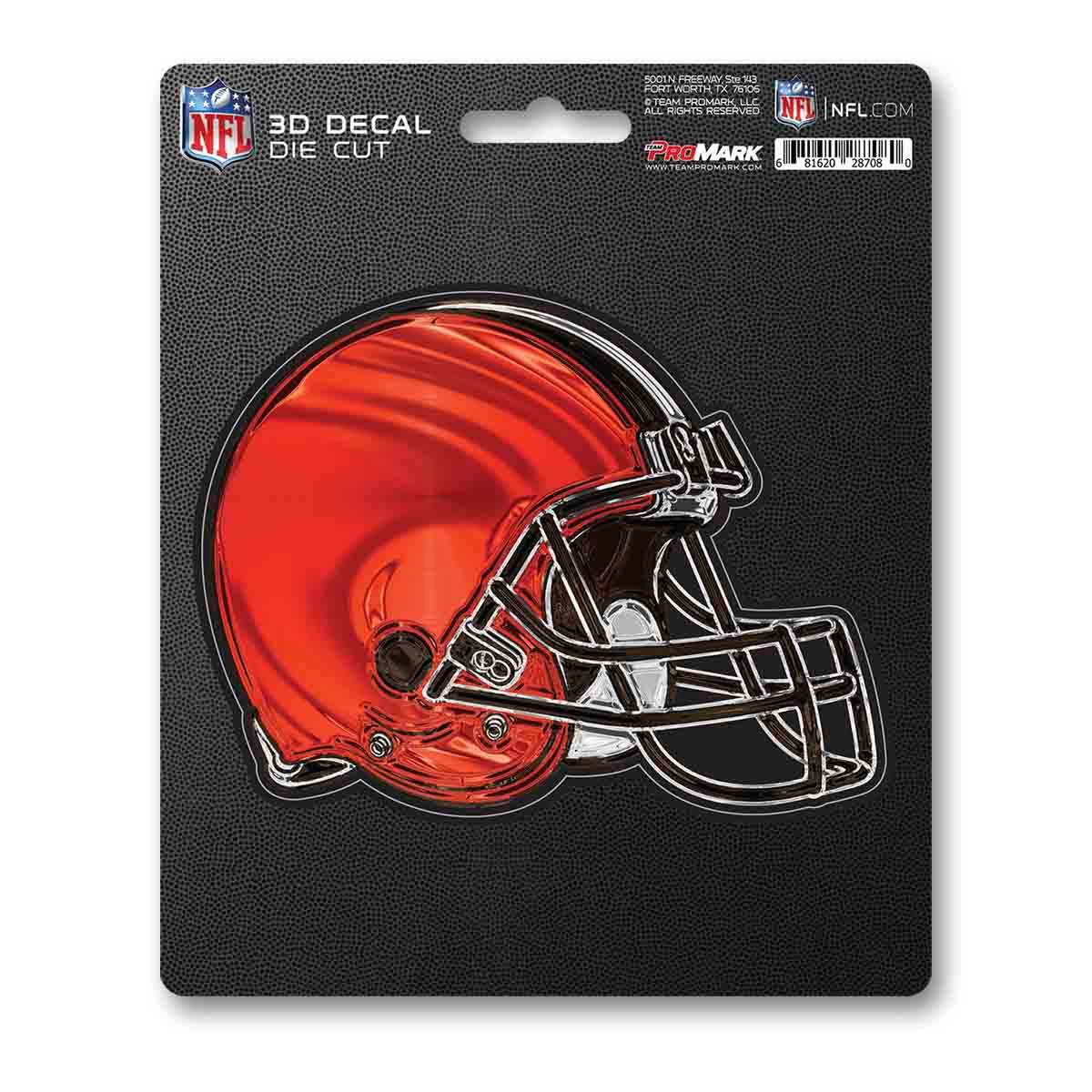 Cleveland Browns 3D Logo Die Cut Decal 5x6 Inch Fan Mats - ToylandEU