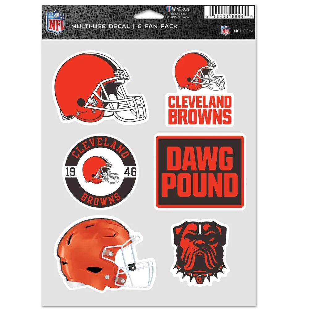 Cleveland Browns Decal Set Multi Use Fan Six Pack Decals - ToylandEU