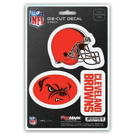  Cleveland Browns Die Cut Team Decal 3 Pack Premium Vinyl -  ToylandEU™
