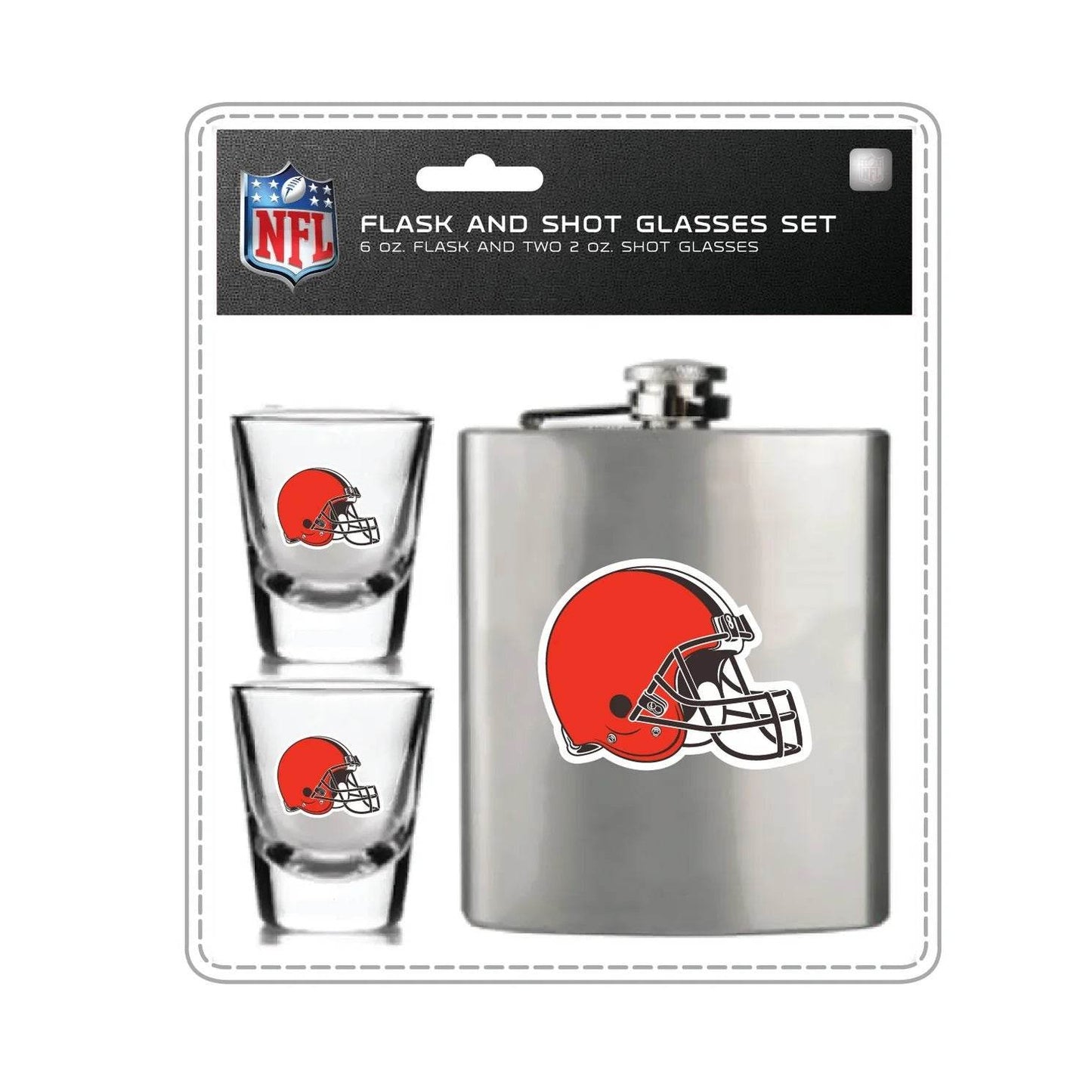 Cleveland Browns Flask And Shot Glass Set Mojo Licensing - ToylandEU