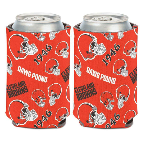 Cleveland Browns Full Color Can Cooler Scatterprint Design - ToylandEU