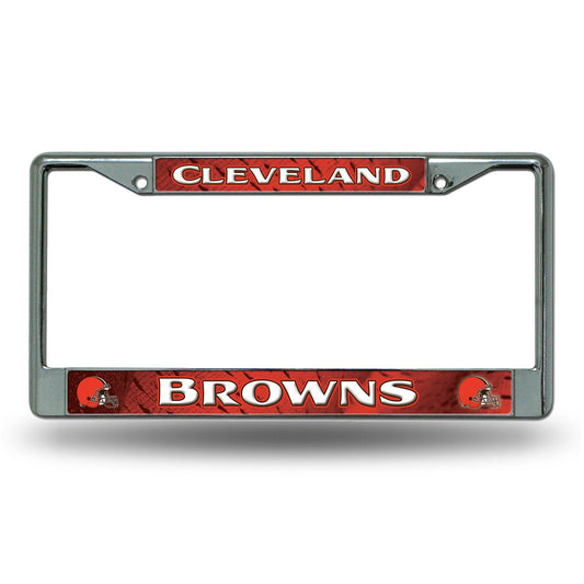 Cleveland Browns License Plate Frame Chrome Printed Insert - ToylandEU
