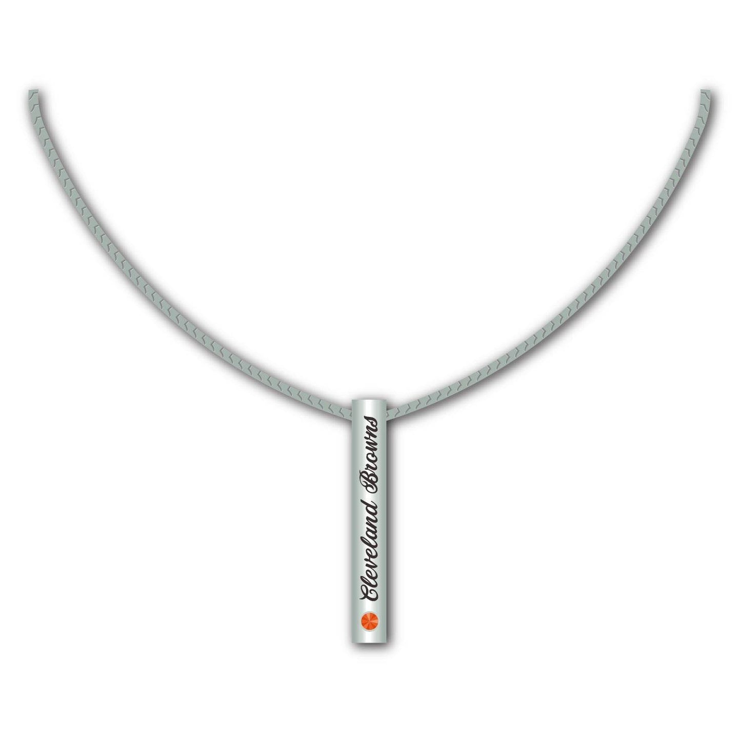 Cleveland Browns Necklace Silver Bar Football Jewelry Gift - ToylandEU